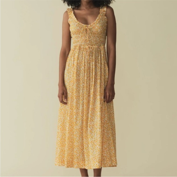 NWT Doen Emmaretta Dress in Clementine Daisy Fields - Picture 2 of 10